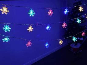 img 3 attached to 🎄 Darknessbreak Solar Christmas Lights: 30ft 50 LED Multi-Color Snowflake String Lights for Outdoor Xmas Decor, Tree, Fire Place, Play House, Kids Tent, Bedroom