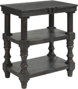 img 1 attached to Classy Black End Table with Dual USB Chargers - Signature Design by Ashley Dannerville