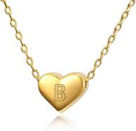 💛 18k gold heart choker necklace – initial letter necklace for women & teen girls, personalized gift with nice gifts box logo