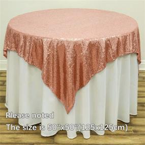 img 2 attached to ✨ Rose Gold Sparkling Sequin Wedding Party Decor Tablecloth/Backdrop (50x50 inch, Rose Gold - Tablecloths)