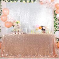 ✨ rose gold sparkling sequin wedding party decor tablecloth/backdrop (50x50 inch, rose gold - tablecloths) logo