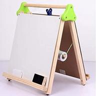 🎨 damikan's 3-in-1 tabletop easel for kids: dry erase, chalkboard, and painting art easel with paper roll and clip. perfect for children ages 3 and up, foldable and portable for countertop play logo