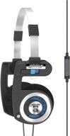 🎧 koss porta pro on-ear headphones with microphone and remote control, in-line mic, touch control, collapsible design, 3.5mm plug, black/silver logo