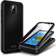 📱 e-began full-body shockproof bumper case cover with built-in screen protector for blu wiko ride (w-u300), vision 2 (u304ac), at&t radiant core (u304a), cricket icon - carbon fiber design logo