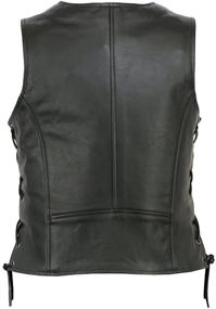 img 1 attached to 🧥 Women's Genuine Cowhide Leather Motorcycle Biker Classic Vest with Gun Pocket