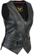 🧥 women's genuine cowhide leather motorcycle biker classic vest with gun pocket logo