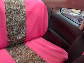 img 1 attached to 🌸 Women's Pink Camo Seat Covers - Maple Forest Tree Leaf Pattern for Trucks, SUVs, and Cars - 9pc Set with Low Back Design