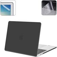 applefuns macbook pro 13 inch case for a2159 a1989 a1706 laptops - 2019 2018 2017 2016 models with touchbar, bundle including keyboard cover skin &amp; screen protector - black logo