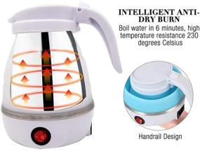 img 2 attached to UpdateClassic: Portable Travel Foldable Electric Kettle for Coffee & Tea - Fast Water Boiling Pot 110V