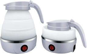 img 3 attached to UpdateClassic: Portable Travel Foldable Electric Kettle for Coffee & Tea - Fast Water Boiling Pot 110V