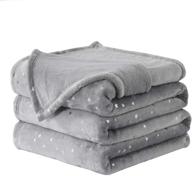 🛋️ nanpiper throw blanket: luxurious, ultra soft microplush bed blanket for sofa couch - premium fluffy all-season microfiber fleece (90"x90", light grey) logo