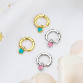 img 1 attached to 💍 NEWITIN 2 Pairs Y2K Hypoallergenic Hoop Earrings for Women Girls - Smiley, Enamel, Heart, Disc, Cubic Zirconia, Gold Plated, Stainless Steel