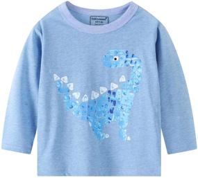 img 2 attached to 👕 BIBNice Boys' Dinosaur Shirts - Toddler Clothing in Tops, Tees & Shirts