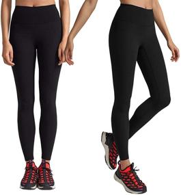 img 1 attached to 🩳 Premium Women's Buttery Soft Leggings: High Waist Tummy Control Yoga Pants 3 Pack - No See-Through, Spandex Workout Running Tights