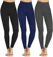 🩳 premium women's buttery soft leggings: high waist tummy control yoga pants 3 pack - no see-through, spandex workout running tights logo