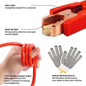 img 2 attached to HLWDFLZ Car Roadside Emergency Kit - Winter Safety Traveler Kit with 13FT Jumper Cables, Blanket, Shovel, Triangle & First Aid Kit for SUV RV