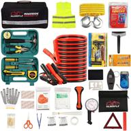 hlwdflz car roadside emergency kit - winter safety traveler kit with 13ft jumper cables, blanket, shovel, triangle & first aid kit for suv rv logo