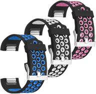 🏋️ skylet совместимые с браслетами fitbit charge 2 - 3-пак силиконовых заменяемых ремешков для мужчин и женщин - дышащие и надёжные застежки - доступны в размерах большой и малый. логотип