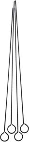 img 2 attached to 🍢 43113 HIC Reusable Nonstick BBQ and Grilling Shish Kabob Skewers with Ring-Handle Top, 15-Inches Long, Set of 4, Black