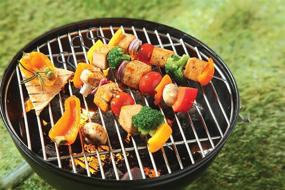 img 1 attached to 🍢 43113 HIC Reusable Nonstick BBQ and Grilling Shish Kabob Skewers with Ring-Handle Top, 15-Inches Long, Set of 4, Black