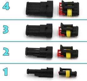 img 1 attached to 🔌 UTSAUTO 352 шт. Водонепроницаемый набор автомобильных и мотоциклетных электрических разъемов и клеммных колодок (1-4 пина)