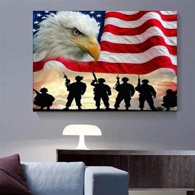 img 2 attached to 🦅 Large Eagle Flag Diamond Painting Kit for Adults and Children - Dotz Paint with Diamonds DIY Canvas Accessories - Full Drill Square/Round Diamond Art Kit - Paint by Numbers - 5D Diamond Painting - 12×16in (Round Drill)