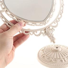 img 1 attached to 🪞 XPXKJ 7-Inch Heart Shaped Mirror: Double-Sided 3X Magnification Vanity Makeup Mirror for Bathroom, Bedroom, and Dressing Area