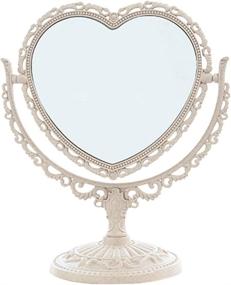 img 4 attached to 🪞 XPXKJ 7-Inch Heart Shaped Mirror: Double-Sided 3X Magnification Vanity Makeup Mirror for Bathroom, Bedroom, and Dressing Area