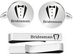 img 4 attached to 🤵 Customizable Kooer Cufflinks for Men - Ideal Groomsmen and Bridesmen Accessories
