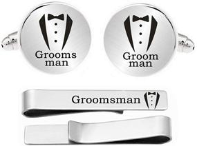 img 1 attached to 🤵 Customizable Kooer Cufflinks for Men - Ideal Groomsmen and Bridesmen Accessories