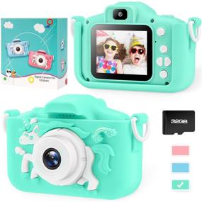 img 4 attached to Unicorn Kids Camera for Girls Boys Toddler - Mini Digital Camera Toys - Anti-Drop 20.0MP Selfie Dual Video Camcorder - 2.0 Inches Screen + SD Card 32GB - Ages 3 to 8