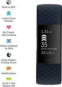 img 3 attached to 💪 Fitbit FB417BKNV Charge 4 Fitness Wristband - Storm Blue: Boost Your Health and Fitness with Stylish and Advanced Activity Tracking