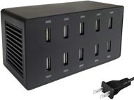 🔌 shenglong usb зарядная станция: 60w 10 порт usb зарядное устройство с функцией интеллектуального обнаружения для iphone, galaxy, планшетов ipad и других устройств логотип