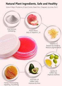 img 1 attached to 🍑 Peach Lip Scrub: Exfoliator, Moisturizer & Gentle Treatment for Dry Lips – Samnyte