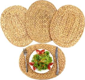 img 4 attached to Oval Water Hyacinth Placemats Natural