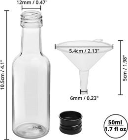 img 3 attached to 🍾 Belle Vous Mini Liquor Bottles (24 Pack) - Reusable 50ml Plastic Spirit Bottles with Screw Cap, Funnel - Ideal for Weddings, Parties - Empty Miniature Bottles