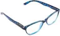 inner vision women's reading glasses with spring hinges and case - 1.25x magnification - blue & grey tortoise - enhanced seo logo