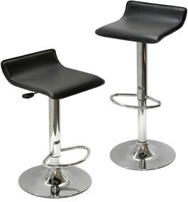 img 1 attached to Winsome Spectrum Black/Metal Bar Stool, 23.66 x 23.66 x 39.76 - Sleek and Stylish Seating Option