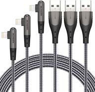 🔌 sundix 10ft lightning cable 3 pack [mfi certified], плетеный нейлоновый кабель для зарядки iphone под углом 90 градусов для iphone 12/12 mini/12 pro/11/11 pro/x/xs max/xr/8 логотип