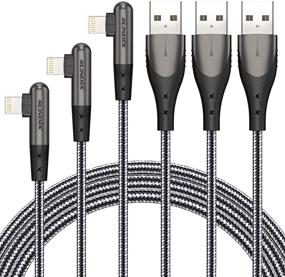 img 4 attached to 🔌 Sundix 10FT Lightning Cable 3 Pack [MFi Certified], Плетеный нейлоновый кабель для зарядки iPhone под углом 90 градусов для iPhone 12/12 mini/12 Pro/11/11 Pro/X/Xs Max/XR/8