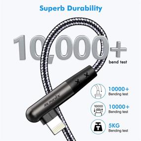 img 1 attached to 🔌 Sundix 10FT Lightning Cable 3 Pack [MFi Certified], Плетеный нейлоновый кабель для зарядки iPhone под углом 90 градусов для iPhone 12/12 mini/12 Pro/11/11 Pro/X/Xs Max/XR/8