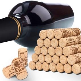 img 1 attached to 🍷 Karderon 200 Pack Wine Bottle Corks and PVC Heat Shrink Capsules - 100 PCS Natural Wine Corks with 2 Colors Seals for Wine Bottles