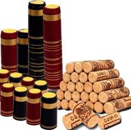 🍷 karderon 200 pack wine bottle corks and pvc heat shrink capsules - 100 pcs natural wine corks with 2 colors seals for wine bottles logo