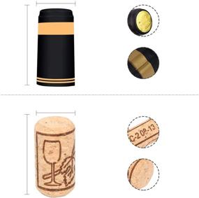 img 2 attached to 🍷 Karderon 200 Pack Wine Bottle Corks and PVC Heat Shrink Capsules - 100 PCS Natural Wine Corks with 2 Colors Seals for Wine Bottles