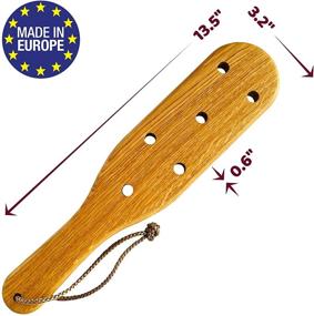 img 3 attached to European-Made 13.5-Inch Oak Enhanced Wooden Paddle with Airflow Holes - Ultra Durable & Lightweight - Thin Design - Comfortable Handle, Smooth Polished Finish & Rounded Edges