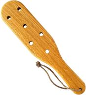 european-made 13.5-inch oak enhanced wooden paddle with airflow holes - ultra durable & lightweight - thin design - comfortable handle, smooth polished finish & rounded edges logo