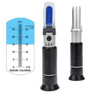 optimized salinity refractometer with 0~28% scale range for measuring sodium chloride content in brine, seawater, and industry. ideal salinometer for food with automatic temperature compensation (atc) logo