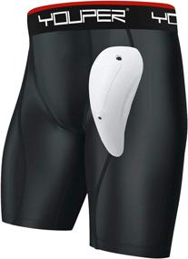 img 3 attached to Athletic Supporter with Soft Protective Cup, Compression Shorts for Adults