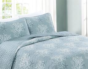 img 2 attached to Soft Luxury Coastal Beach Theme Quilt Set: Fenwick Collection by Great Bay Home