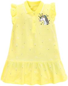 img 2 attached to 👗 HILEELANG Summer Short Sleeve Dresses for Girls' Clothing